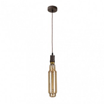 Distribuidor - Lâmpadas Diversas | Lâmpadas Modernas | COLGANTE ELIO 1XE27 MARRON/AMBAR BOMBILLA INCLUIDA 8W 3000K 640LM REGX8X8 CM Ref: 167091002